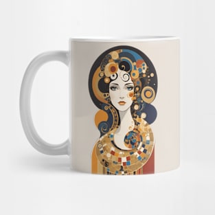 Gustav Klimt's Radiant Vision: Inspired Woman in Ornate Splendor Mug